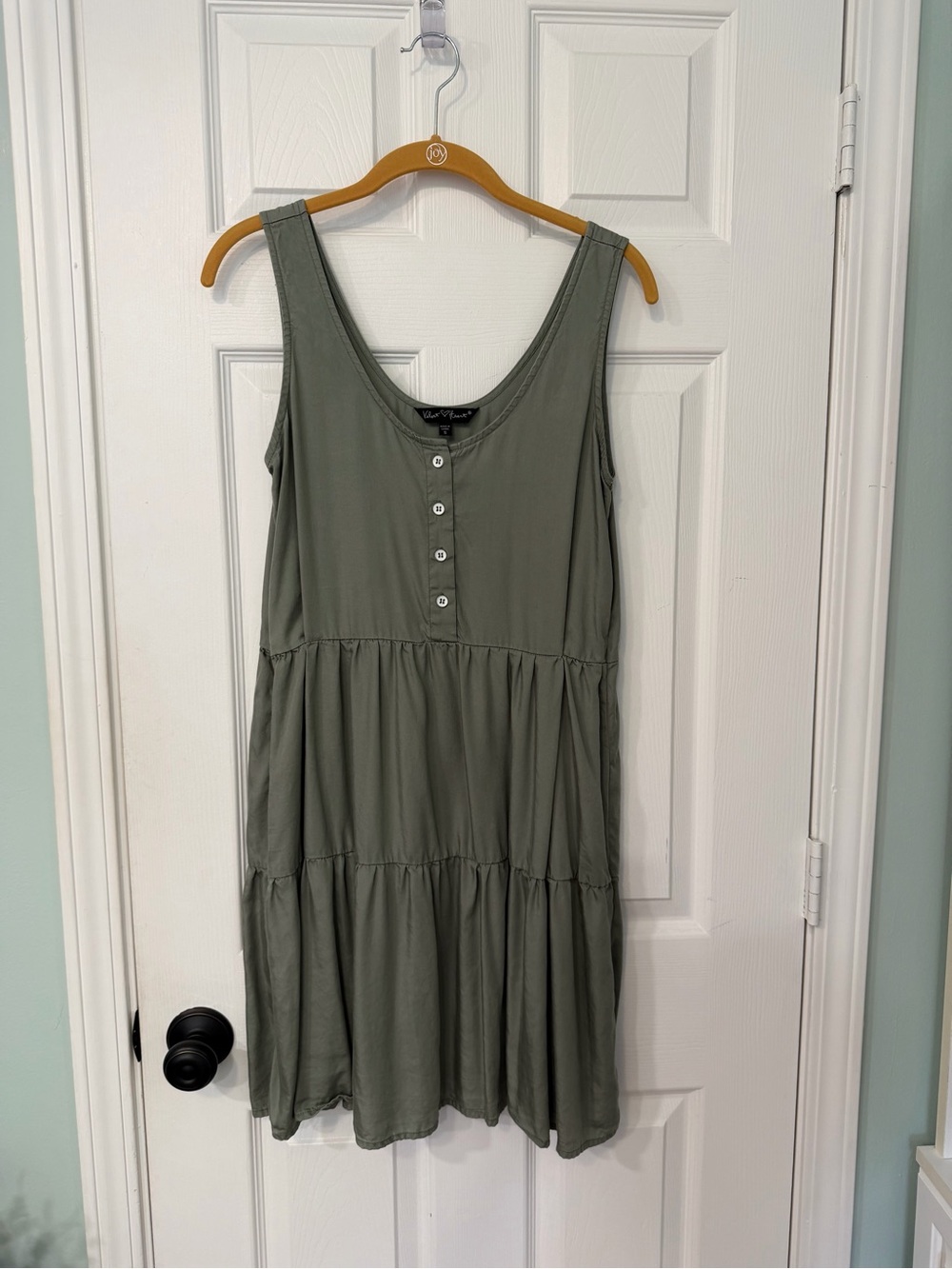 Velvet Heart Olive Tank Button-Front Dress